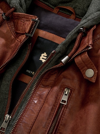 Hausboot-Lederjacke whiskey