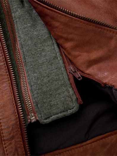 Hausboot-Lederjacke whiskey