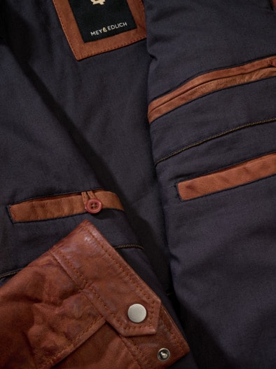Hausboot-Lederjacke whiskey