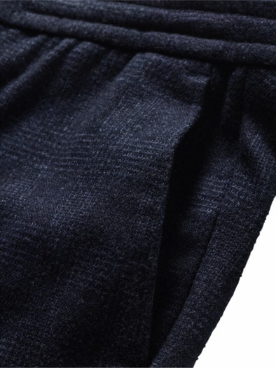 Strickkunst-Chino Karo nachtblau