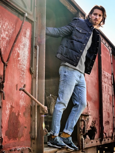 Performance-Jeans light blue