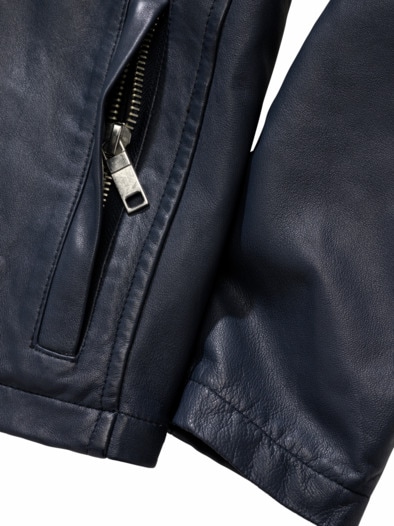 900-Gramm-Lederhoodie tiefseeblau