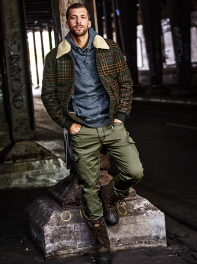 Heritage-Bomberjacke Karo grün