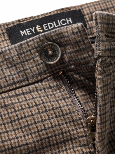 Eingestielte Hose Karo beige