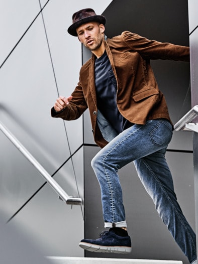 Denim-Joggjeans mid blue