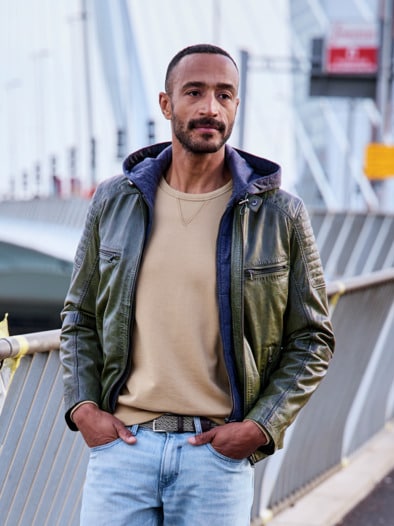Lederjacke Figo moos