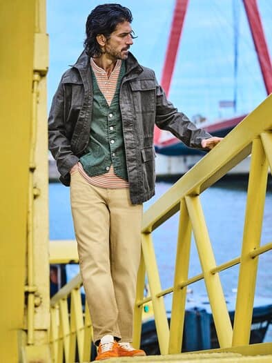 Fieldjacket Sandrift rindenbraun