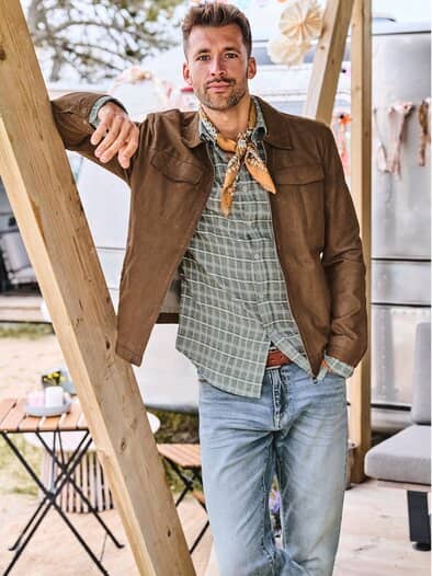 Leder-Blouson Cuoio nussbraun