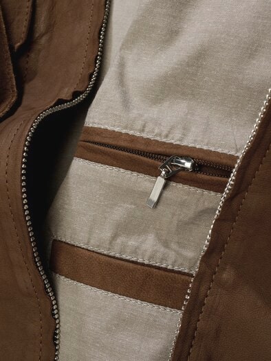 Leder-Blouson Cuoio nussbraun