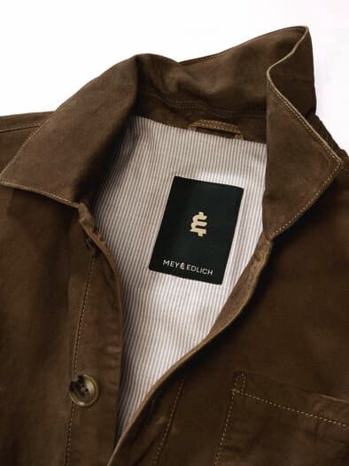 Chore-Lederjacke nougat