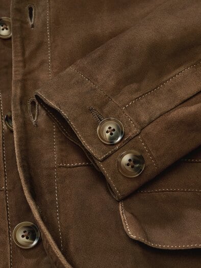 Chore-Lederjacke nougat