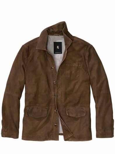 Chore-Lederjacke nougat