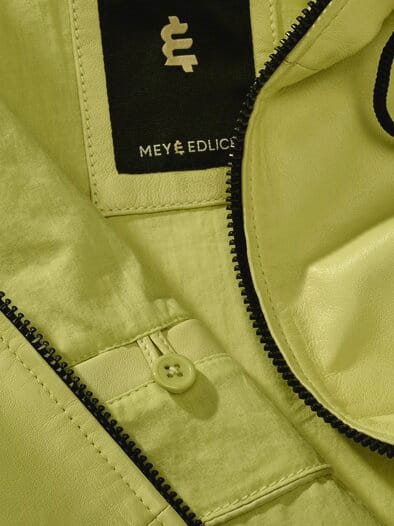 Statement-Lederjacke zitronengelb