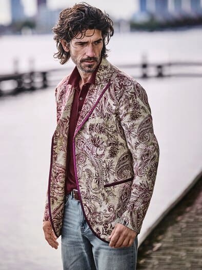 Cordsakko Lustefan Cachemire champagner/bordeaux