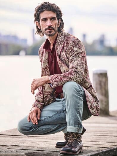 Cordsakko Lustefan Cachemire champagner/bordeaux