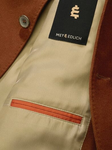 Moleskin-Anzugsakko cognac