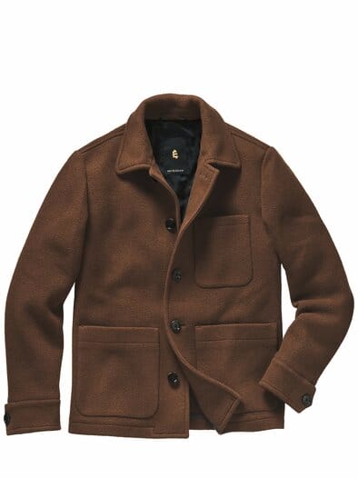 Werkstück-Wolljacke karamell