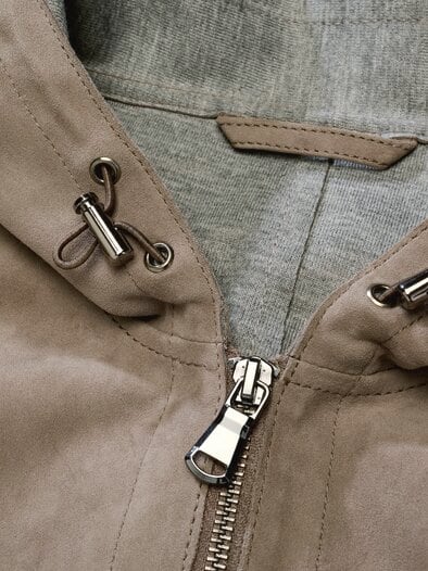 Velours-Hoodie Voyager taupebraun