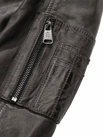 Lederblouson Cockpit runway-grau