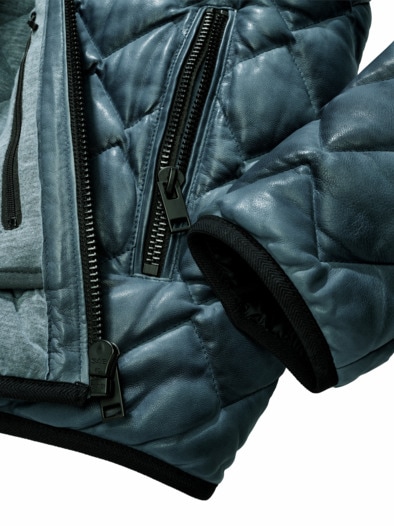 Schwerelose Stepplederjacke denimblau