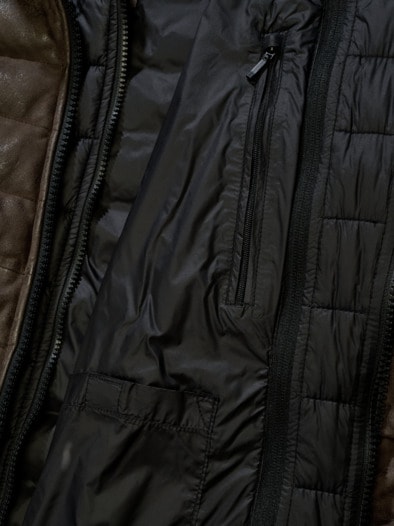 Flexible Stepplederjacke mocca