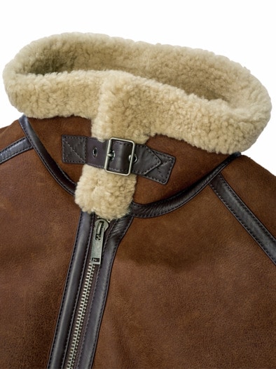 Lammfelljacke Aviator tabakblatt