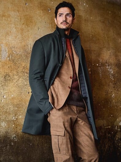 Streifzug-Mantel navy