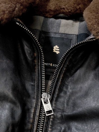 Lederjacke Aviator salmiak