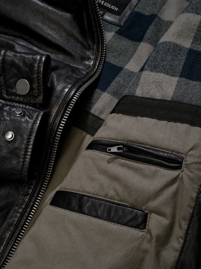 Lederjacke Aviator salmiak