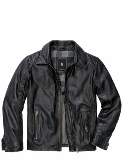 Lederjacke Aviator salmiak