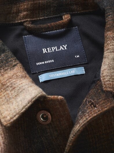 Denim-Flanell-Hybridjacke denim/kupfer