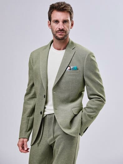 Frisches Jerseyanzugsakko khaki