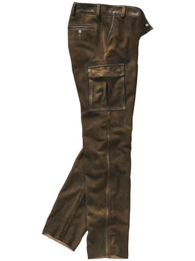 Kernige Cargo-Lederhose krachlederbraun