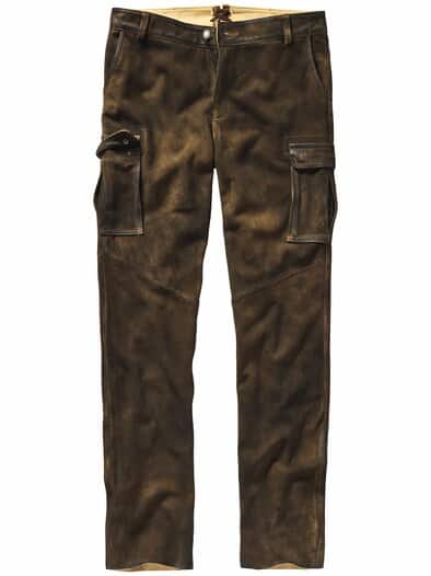 Kernige Cargo-Lederhose krachlederbraun