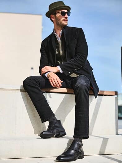 Doppelmonk Stiefel schwarz