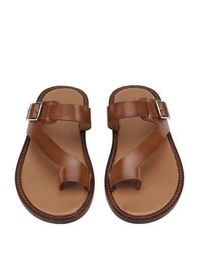 Riviera-Zehen-Sandale tabakblatt