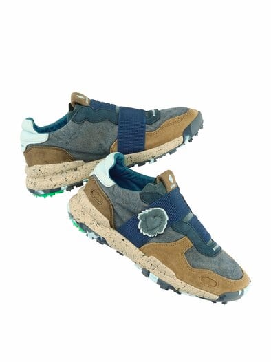 Leinen-Sneaker Chacrona denimblau/erde