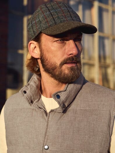 Passeggiata-Cap tabak-kariert