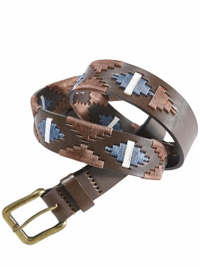 Gaucho-Gürtel rinderfell/blau