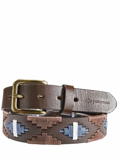 Gaucho-Gürtel rinderfell/blau