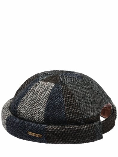 Patchwork-Dockermütze indigo/kastanie