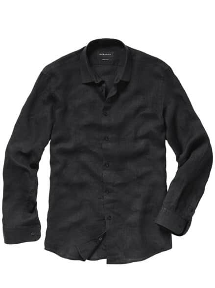 Prestige-Leinenhemd würdig-schwarz