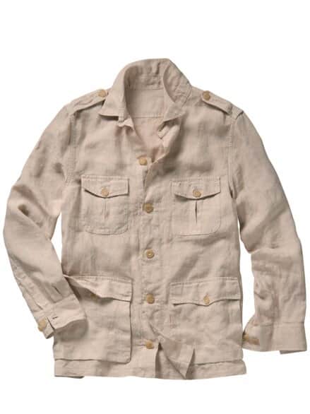 Leinen-Overshirt savanne