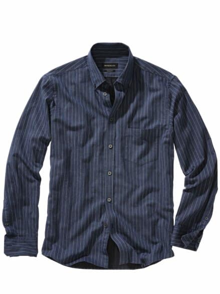 Business-Flanellhemd Streifen businessblau Business-Flanellhemd Streifen businessblau