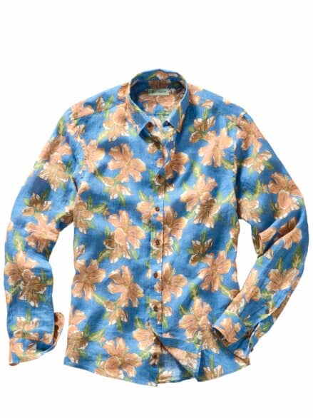 Lebenslust-Hemd hibiskus/blau