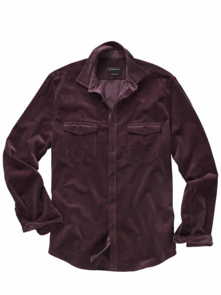 Samtrippen-Cordhemd amaranth