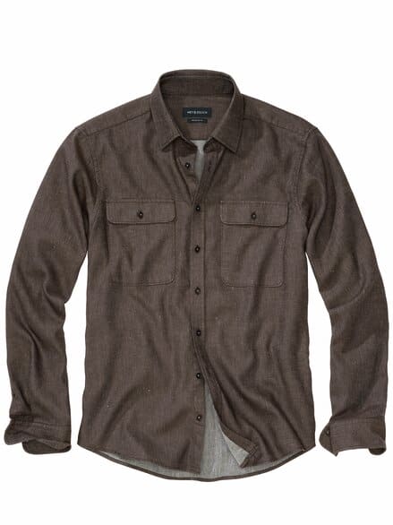 Italo-Overshirt teakbraun