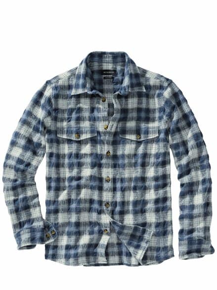 Bitte-nicht-bügeln-Overshirt blaukaro