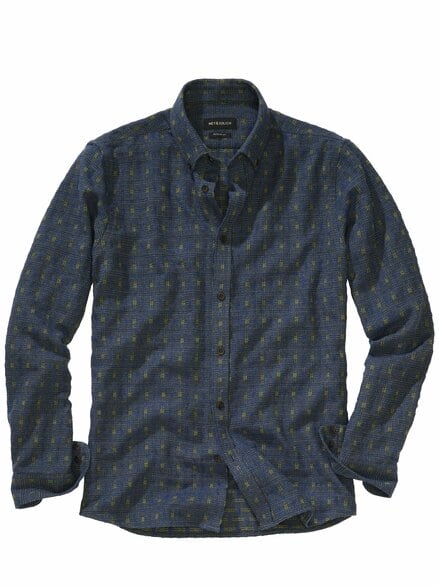 Mosaik-Jacquard-Hemd urbanblau/olive Mosaik-Jacquard-Hemd urbanblau/olive