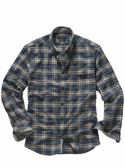 Geradliniges Flanellhemd denim-karo